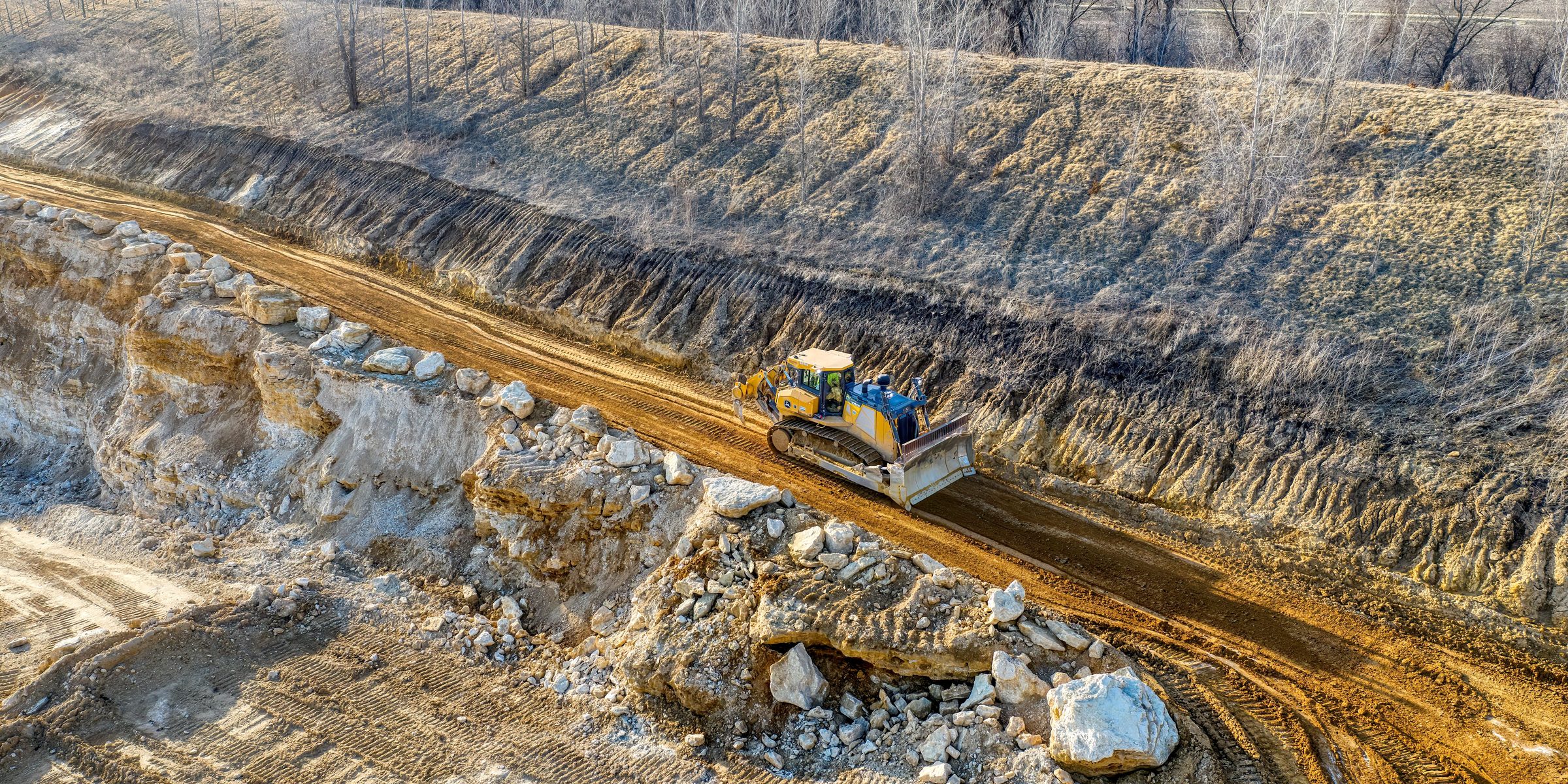 Aerial view of an open-pit mine, one of the sectors AfriGrown supplies
