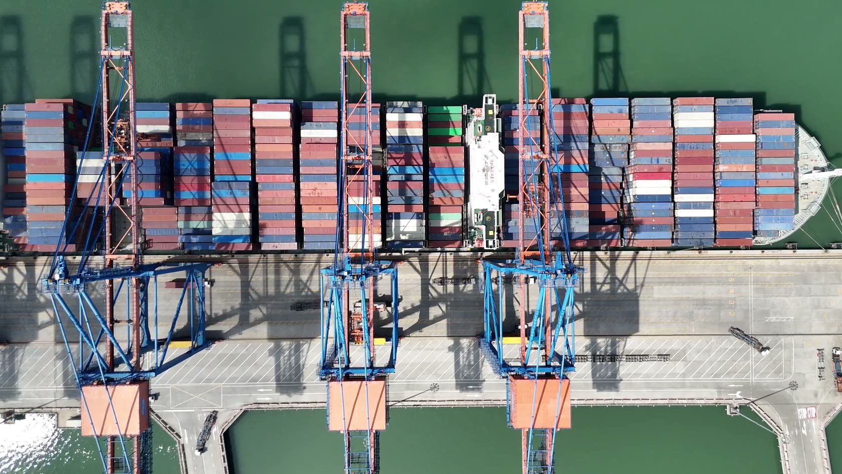 Container handling at a Mozambican port terminal